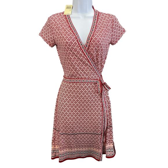 Max Studio Women Dress Size XS Geometric Red - Picture 2 of 14